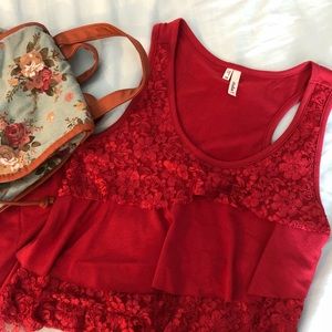 Red Tank Top Blouse